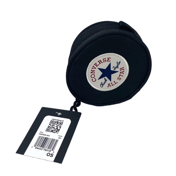 Converse Utility Pouch Bag Unisex Zip Logo White Black 10023842-A01 - Picture 5 of 6